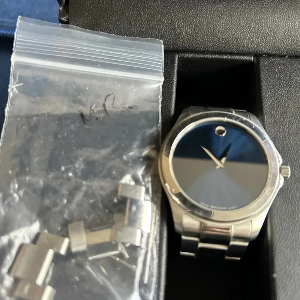 IN BOX! Movado Men's Museum Blue Dial 40mm Stainless Steel Watch
